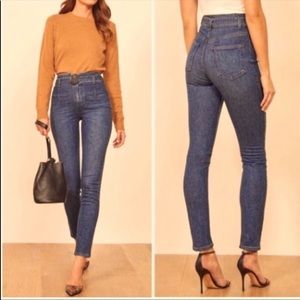 JUST SOLD- (off Poshmark) Reformation Kayo high waist belted jeans sz 28 blue.